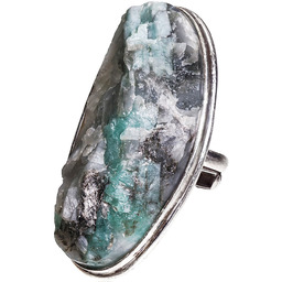 Szmaragd Przepiękny Duży Pierścionek Srebro R10-26 Unikat