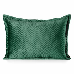 Eurofirany Poszewka dekoracyjna 50x70 Sofia zielona ciemna welurowa