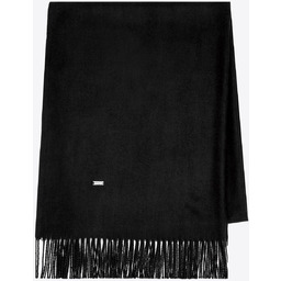 Szalik damski z frędzlami jednolity czarny