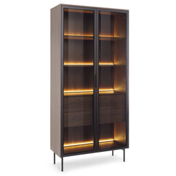 Witryna wysoka 2D2S + LED LUMI dąb dunin