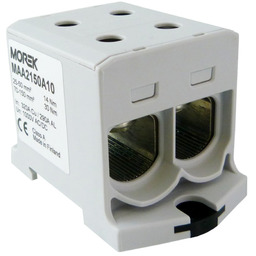 Złączka szynowa 25-150mm2 szara 4otwor AL/CU 1000V TH35