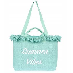 Torba plażowa bawełniana duża na lato rączki suwak