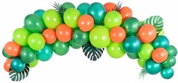 Zestaw balonów do girlandy balonowej zielono-pomarańczowy - 60
