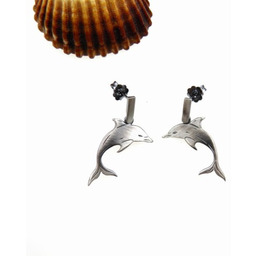 Kolczyki - Delfinki szare na sztyftach II