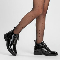 S.Barski Czarne Botki Modne Buty Damskie