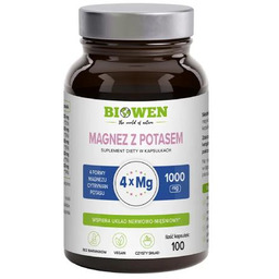 Biowen Magnez z potasem 100 mg, 100 kaps.