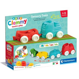CLEMENTONI Klocki sensoryczne Soft Clemmy Pociąg 17961
