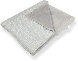 kocyk minky szary silverdots listki szare 100x75cm