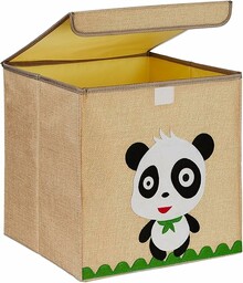 Relaxdays Pudełko do przechowywania, motyw pandy, pudełko materiałowe
