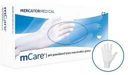 mCARE Rękawiczki rękawice lateksowe pudrowane XL 100szt