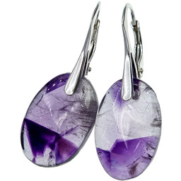 Naturalny Ametyst Piękne Kolczyki Srebro Unikat