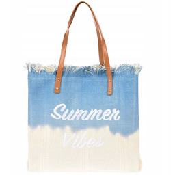 Torba plażowa bawełniana duża na lato rączki suwak