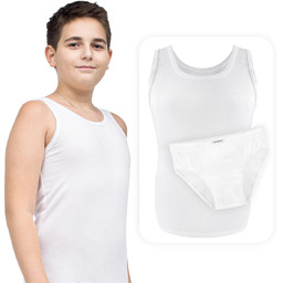 Biały Podkoszulek Chłopięcy Białe Majtki Slipy Bielizna Komunijna