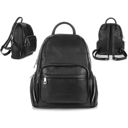 Włoski Plecak Skórzany damski Skóra Naturalna U21 czarny