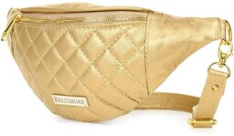 Złota saszetka nerka pikowana skóra naturalna Beltimore F22