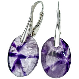 Naturalny Ametyst Przepiękne Kolczyki Srebro Unikat