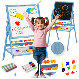 Tablica Obrotowa Edukacyjna Dla Dzieci Magnetyczna Kredowa Akcesoria