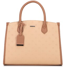 Damski kuferek z imitacji skóry w tłoczone logo