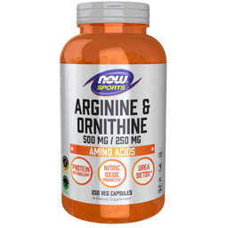 Now Foods, L-Arginina 500 Mg + L-Ornityna
