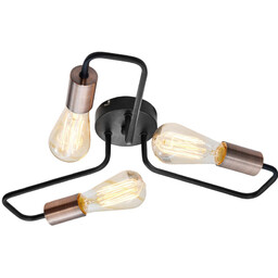 Candellux Industrialna lampa sufitowa Herpe sticks czarny miedziany