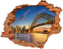 Dziura 3d w ścianie naklejka Panorama Sydney