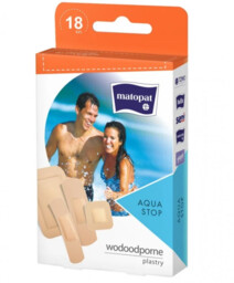 Plastry z opatrunkiem wodoodporne Aqua Stop Matopat 18