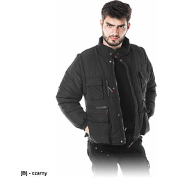 Kurtka zimowa odpinane rękawy tkana suwak napy ściągacz