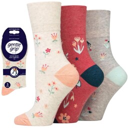 Gentle Grip Damskie skarpetki bawełniane - FLORAL MEMOIR