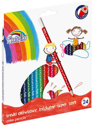 Kredki ołówkowe Fiorello super soft trójkatne 24 kolory