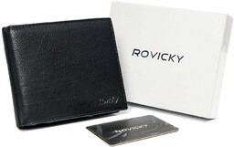 Zgrabny męski skórzany portfel z RFID od Rovicky