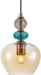 Italux Szklana lampa wisząca Busco PND-30263-1A-BRO-AMB bursztynowy złoty