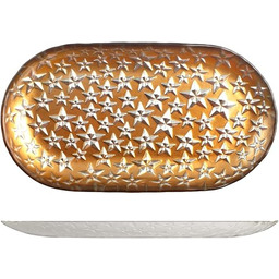 H&h owalny talerz złoty cosmo cm 28x14