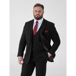 Czarna Marynarka TED-D555 Do Garnituru w Dużych Rozmiarach