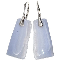 Agat Niebieski Wyjątkowe Kolczyki Srebro Unikat