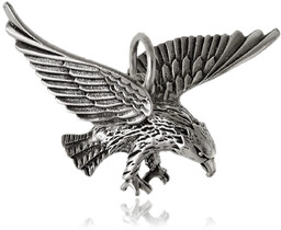 Elegancki oksydowany srebrny wisior wisiorek lecący orzeł eagle