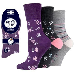 Gentle Grip 3PACK Damskie bezuciskowe skarpetki - ROMANCE