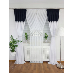 Firana Gotowa Zestaw Dekoracyjny Z Panelem Woal Salon