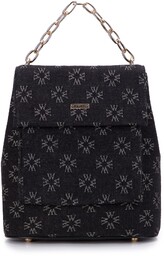 Damski plecak dżinsowy w monogram z etui czarny