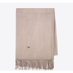 Szalik damski z frędzlami jednolity beżowy