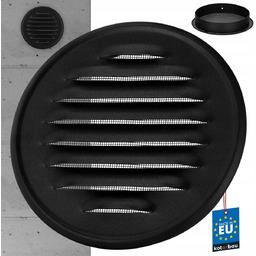 Kratka Osłona Wentylacyjna Czarna 150 Mm Zatrzask Okrągła