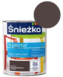 ŚNIEŻKA Emalia akrylowa SUPERMAL RAL8017 brąz czekoladowy 0,8L