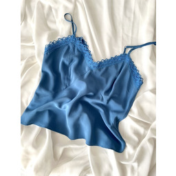 Pakamera Jedwabny top z koronką i regulowanymi ramiączkami