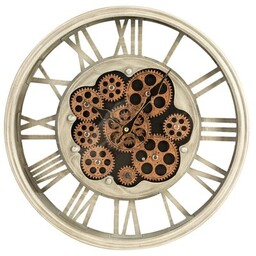 EUROFIRANY Zegar ścienny 65 37 cm Popielaty