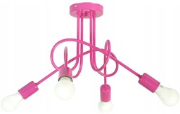 Lampa Róż Sufitowa Dziecięca Różówa Loft Żyrandol