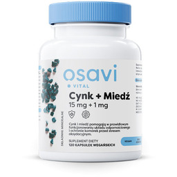 Suplement diety, Osavi, Cynk + miedź 120 szt.