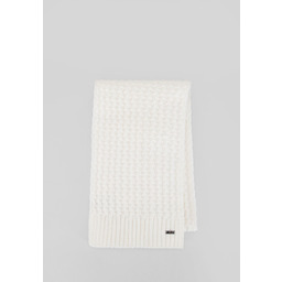 Szalik damski o splocie w delikatny wzór kremowy