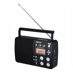 Radioodbiornik Radio przenośne baterie Akai APR-200 LCD Zegar