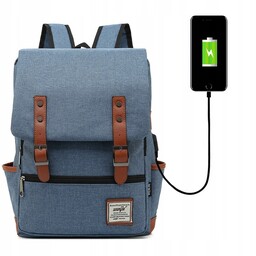 Wro Plecak Oxford na laptopa 15,6 jeansowy Usb