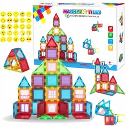 EDUKACYJNE KLOCKI MAGNETYCZNE KONSTRUKCYJNE ZESTAW 45 EL. +
