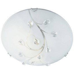 Searchlight Lampa sufitowa Flush Flower, możliwość ściemniania, biały